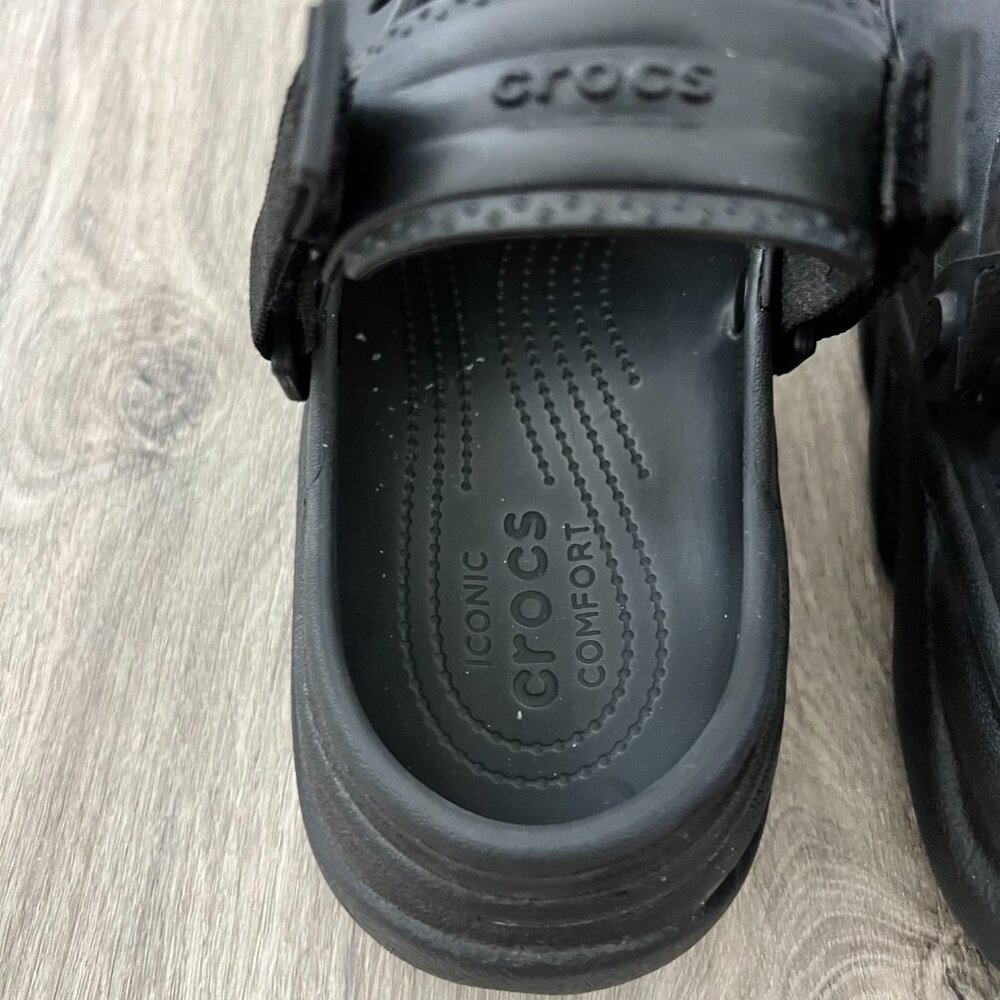 Crocs Men's 13 Black Iconic Comfort Clogs Slingback Adjustable Strap - Picture 9 of 11